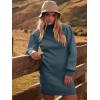 imageANRABESS Women Long Sleeve Turtle Mock Neck Rib Knit Stretch Slim Fitted Bodycon Sweater Mini Short Dress 2024 Fall OutfitsNavy