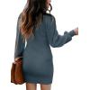 imageANRABESS Women Long Sleeve Turtle Mock Neck Rib Knit Stretch Slim Fitted Bodycon Sweater Mini Short Dress 2024 Fall OutfitsNavy