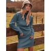 imageANRABESS Women Long Sleeve Turtle Mock Neck Rib Knit Stretch Slim Fitted Bodycon Sweater Mini Short Dress 2024 Fall OutfitsNavy