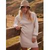 imageANRABESS Women Long Sleeve Turtle Mock Neck Rib Knit Stretch Slim Fitted Bodycon Sweater Mini Short Dress 2024 Fall OutfitsPink