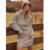 imageANRABESS Women Long Sleeve Turtle Mock Neck Rib Knit Stretch Slim Fitted Bodycon Sweater Mini Short Dress 2024 Fall OutfitsRed Apricot