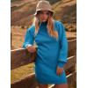 imageANRABESS Women Long Sleeve Turtle Mock Neck Rib Knit Stretch Slim Fitted Bodycon Sweater Mini Short Dress 2024 Fall OutfitsRoyal Blue