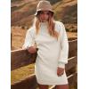 imageANRABESS Women Long Sleeve Turtle Mock Neck Rib Knit Stretch Slim Fitted Bodycon Sweater Mini Short Dress 2024 Fall OutfitsWhite
