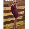 imageANRABESS Women Long Sleeve Turtle Mock Neck Rib Knit Stretch Slim Fitted Bodycon Sweater Mini Short Dress 2024 Fall OutfitsWine Red