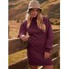 imageANRABESS Women Long Sleeve Turtle Mock Neck Rib Knit Stretch Slim Fitted Bodycon Sweater Mini Short Dress 2024 Fall OutfitsWine Red