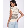 imageANRABESS Women Summer Tank Tops Striped Sleeveless Polo V Neck Knit Sweater Vest Shirts 2025 Trendy Cute OutfitsAlmond Black Stripe