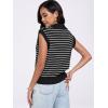 imageANRABESS Women Summer Tank Tops Striped Sleeveless Polo V Neck Knit Sweater Vest Shirts 2025 Trendy Cute OutfitsBlack White Stripe