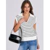 imageANRABESS Women Summer Tank Tops Striped Sleeveless Polo V Neck Knit Sweater Vest Shirts 2025 Trendy Cute OutfitsWhite Black Stripe