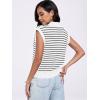 imageANRABESS Women Summer Tank Tops Striped Sleeveless Polo V Neck Knit Sweater Vest Shirts 2025 Trendy Cute OutfitsWhite Black Stripe