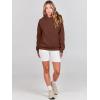 imageANRABESS Women Hoodies Oversized Fleece Long Sleeve Comfy Casual Basic Pullover Sweatshirts 2025 Fall Outfits SweaterBrown