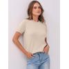 imageANRABESS Womens Short Sleeve Sweaters Wool Blend Crew Neck Sweater Shirts Business Casual Work Tops 2025 Summer OutfitsBeige