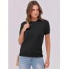 imageANRABESS Womens Short Sleeve Sweaters Wool Blend Crew Neck Sweater Shirts Business Casual Work Tops 2025 Summer OutfitsBlack
