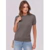 imageANRABESS Womens Short Sleeve Sweaters Wool Blend Crew Neck Sweater Shirts Business Casual Work Tops 2025 Summer OutfitsCoffee