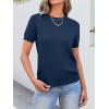 imageANRABESS Womens Short Sleeve Sweaters Wool Blend Crew Neck Sweater Shirts Business Casual Work Tops 2025 Summer OutfitsDeep Blue