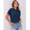 imageANRABESS Womens Short Sleeve Sweaters Wool Blend Crew Neck Sweater Shirts Business Casual Work Tops 2025 Summer OutfitsDeep Blue