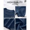 imageANRABESS Womens Short Sleeve Sweaters Wool Blend Crew Neck Sweater Shirts Business Casual Work Tops 2025 Summer OutfitsDeep Blue