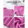 imageANRABESS Womens Short Sleeve Sweaters Wool Blend Crew Neck Sweater Shirts Business Casual Work Tops 2025 Summer OutfitsDeep Pink