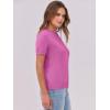 imageANRABESS Womens Short Sleeve Sweaters Wool Blend Crew Neck Sweater Shirts Business Casual Work Tops 2025 Summer OutfitsDeep Pink