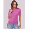 imageANRABESS Womens Short Sleeve Sweaters Wool Blend Crew Neck Sweater Shirts Business Casual Work Tops 2025 Summer OutfitsDeep Pink