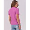 imageANRABESS Womens Short Sleeve Sweaters Wool Blend Crew Neck Sweater Shirts Business Casual Work Tops 2025 Summer OutfitsDeep Pink