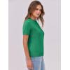 imageANRABESS Womens Short Sleeve Sweaters Wool Blend Crew Neck Sweater Shirts Business Casual Work Tops 2025 Summer OutfitsGreen