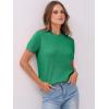 imageANRABESS Womens Short Sleeve Sweaters Wool Blend Crew Neck Sweater Shirts Business Casual Work Tops 2025 Summer OutfitsGreen