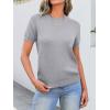 imageANRABESS Womens Short Sleeve Sweaters Wool Blend Crew Neck Sweater Shirts Business Casual Work Tops 2025 Summer OutfitsGrey