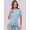 imageANRABESS Womens Short Sleeve Sweaters Wool Blend Crew Neck Sweater Shirts Business Casual Work Tops 2025 Summer OutfitsLight Blue
