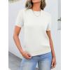imageANRABESS Womens Short Sleeve Sweaters Wool Blend Crew Neck Sweater Shirts Business Casual Work Tops 2025 Summer OutfitsWhite