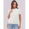 imageANRABESS Womens Short Sleeve Sweaters Wool Blend Crew Neck Sweater Shirts Business Casual Work Tops 2025 Summer OutfitsWhite