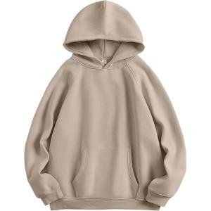 imageANRABESS Women Hoodies Oversized Fleece Long Sleeve Comfy Casual Basic Pullover Sweatshirts 2025 Fall Outfits SweaterDeep Khaki