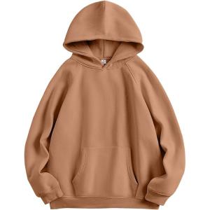 imageANRABESS Women Hoodies Oversized Fleece Long Sleeve Comfy Casual Basic Pullover Sweatshirts 2025 Fall Outfits SweaterLight Brown
