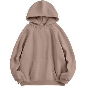 imageANRABESS Women Hoodies Oversized Fleece Long Sleeve Comfy Casual Basic Pullover Sweatshirts 2025 Fall Outfits SweaterLight Khaki