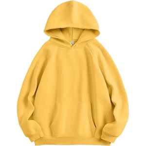 imageANRABESS Women Hoodies Oversized Fleece Long Sleeve Comfy Casual Basic Pullover Sweatshirts 2025 Fall Outfits SweaterYellow