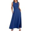 imageANRABESS Women Summer Casual Sleeveless Maxi Sundress Button Fit ampamp Flare ALine Flowy Long Dresses 2025 Beach OutfitsDeep Blue