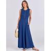imageANRABESS Women Summer Casual Sleeveless Maxi Sundress Button Fit ampamp Flare ALine Flowy Long Dresses 2025 Beach OutfitsDeep Blue