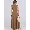 imageANRABESS Women Summer Casual Sleeveless Maxi Sundress Button Fit ampamp Flare ALine Flowy Long Dresses 2025 Beach OutfitsKhaki
