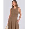 imageANRABESS Women Summer Casual Sleeveless Maxi Sundress Button Fit ampamp Flare ALine Flowy Long Dresses 2025 Beach OutfitsKhaki