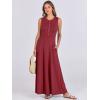 imageANRABESS Women Summer Casual Sleeveless Maxi Sundress Button Fit ampamp Flare ALine Flowy Long Dresses 2025 Beach OutfitsWine Red