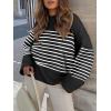 imageANRABESS Womens Oversized Crewneck Long Sleeve Fuzzy Knit Casual Chunky Warm 2025 Fall Pullover Sweaters Top Trendy OutfitsBlack White Stripe
