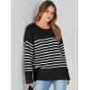 imageANRABESS Womens Oversized Crewneck Long Sleeve Fuzzy Knit Casual Chunky Warm 2025 Fall Pullover Sweaters Top Trendy OutfitsBlack White Stripe