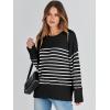 imageANRABESS Womens Oversized Crewneck Long Sleeve Fuzzy Knit Casual Chunky Warm 2025 Fall Pullover Sweaters Top Trendy OutfitsBlack White Stripe