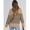 imageANRABESS Womens Oversized Crewneck Long Sleeve Fuzzy Knit Casual Chunky Warm 2025 Fall Pullover Sweaters Top Trendy OutfitsCamel Black Stripe