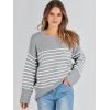 imageANRABESS Womens Oversized Crewneck Long Sleeve Fuzzy Knit Casual Chunky Warm 2025 Fall Pullover Sweaters Top Trendy OutfitsGrey White Stripe