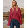 imageANRABESS Womens Oversized Crewneck Long Sleeve Fuzzy Knit Casual Chunky Warm 2025 Fall Pullover Sweaters Top Trendy OutfitsRed