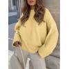 imageANRABESS Womens Oversized Crewneck Long Sleeve Fuzzy Knit Casual Chunky Warm 2025 Fall Pullover Sweaters Top Trendy OutfitsYellow