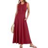 imageANRABESS Women Summer Casual Sleeveless Maxi Sundress Button Fit ampamp Flare ALine Flowy Long Dresses 2025 Beach OutfitsWine Red