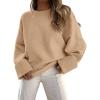 imageANRABESS Womens Oversized Crewneck Long Sleeve Fuzzy Knit Casual Chunky Warm 2025 Fall Pullover Sweaters Top Trendy OutfitsApricot