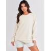 imageANRABESS Womens Oversized Sweatshirt Crewneck Long Sleeve Tunic Pollover Shirt Side Zipper Hoodie Sweater 2025 Spring ClothesApricot