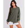 imageANRABESS Womens Oversized Sweatshirt Crewneck Long Sleeve Tunic Pollover Shirt Side Zipper Hoodie Sweater 2025 Spring ClothesArmy Green